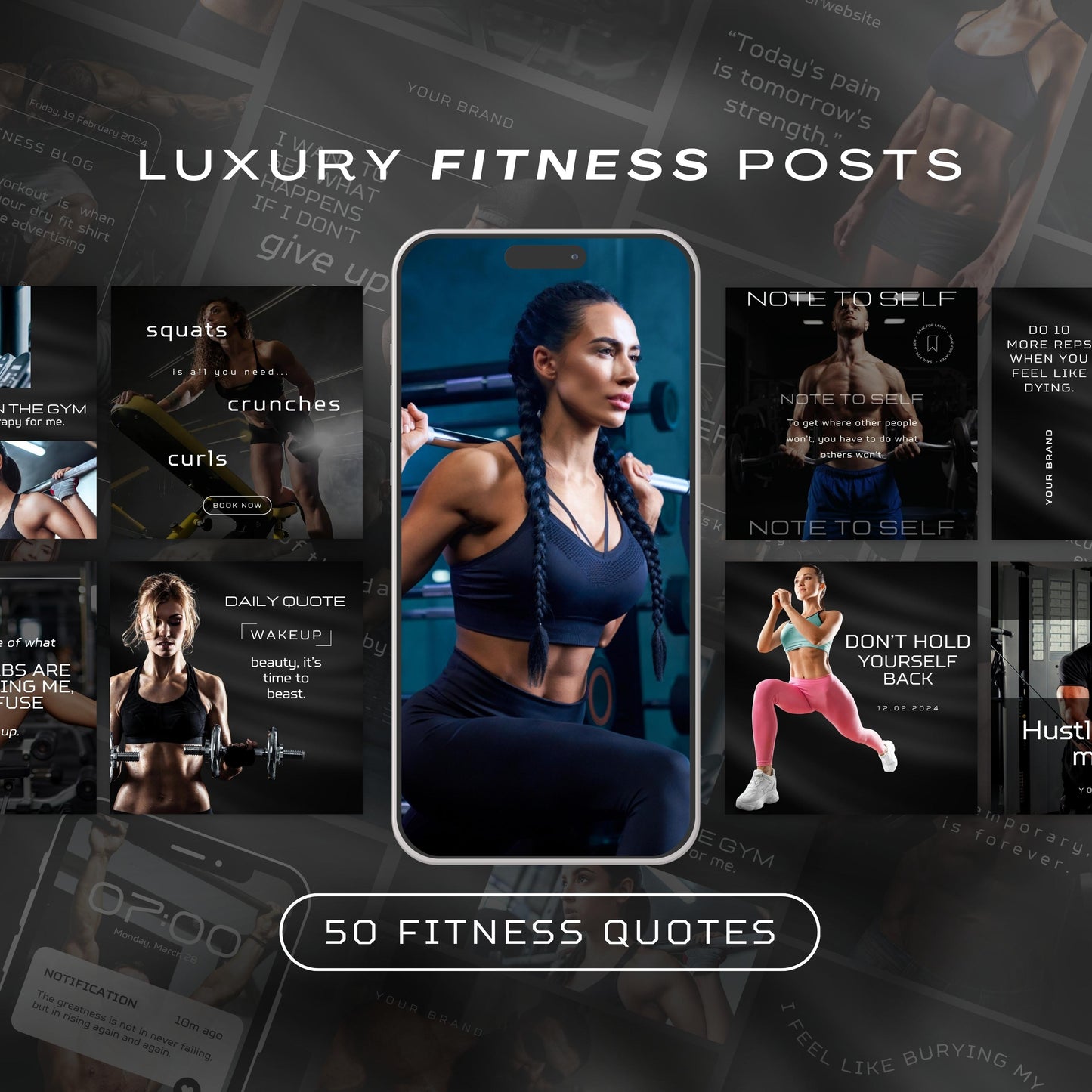 50 Fitness Coach Instagram Quote Templates