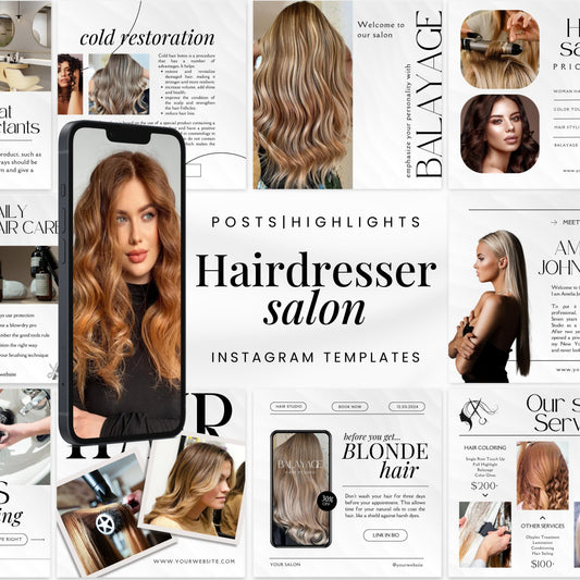 Hairstylist Light Instagram Templates