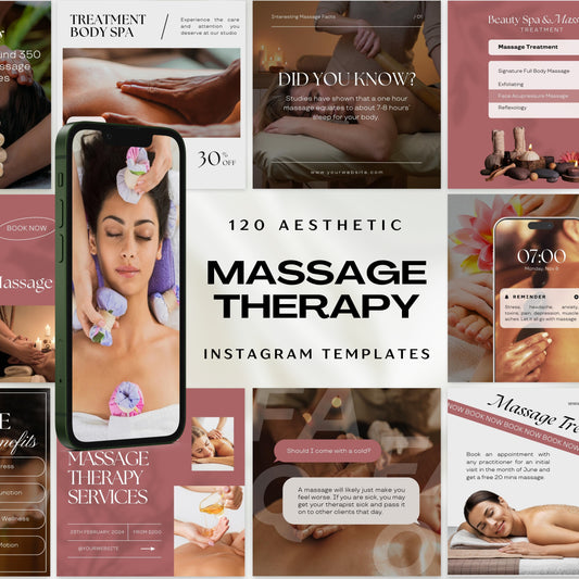 120 Massage Therapy Instagram Templates