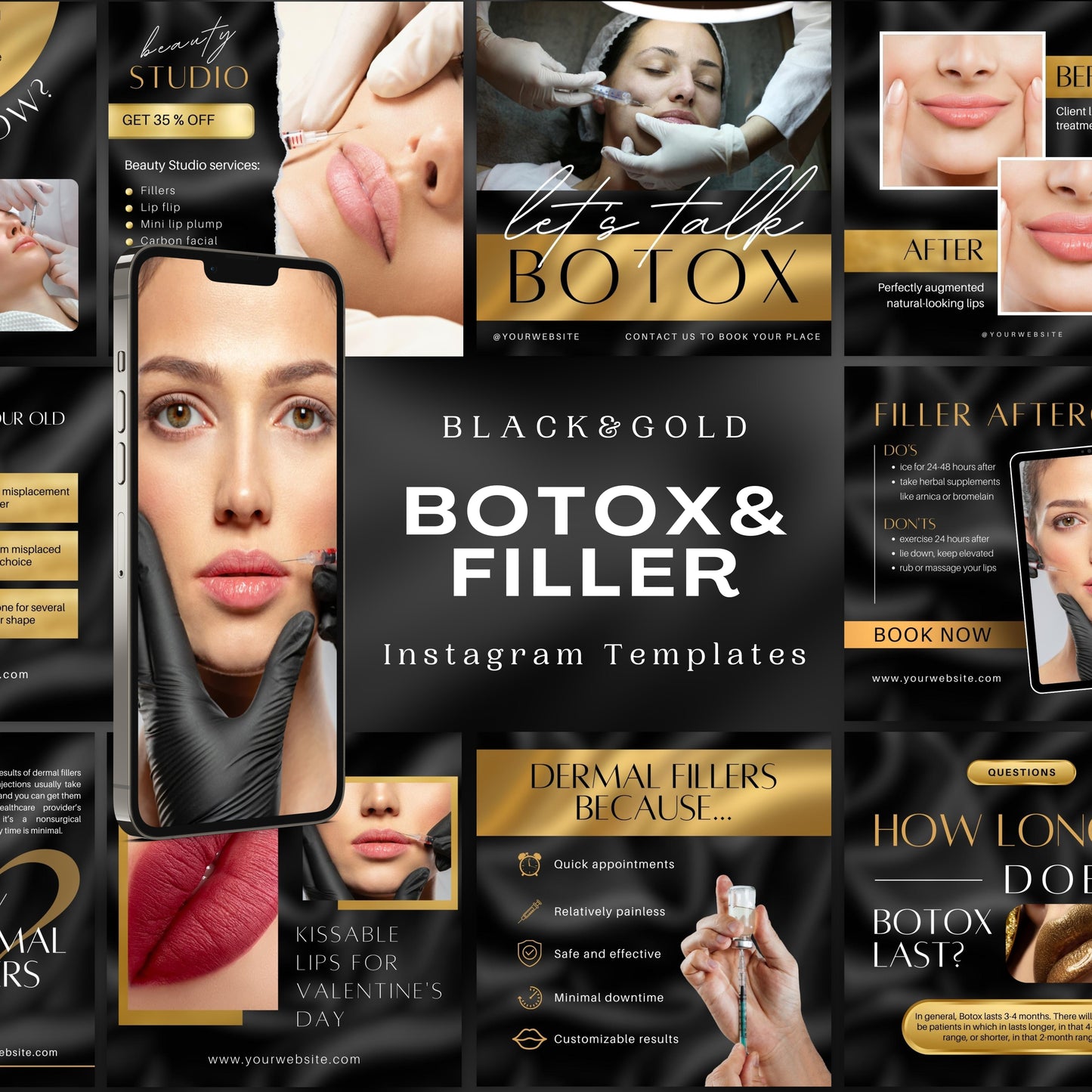 70 goldene Botox&amp;Filler-Instagram-Vorlagen