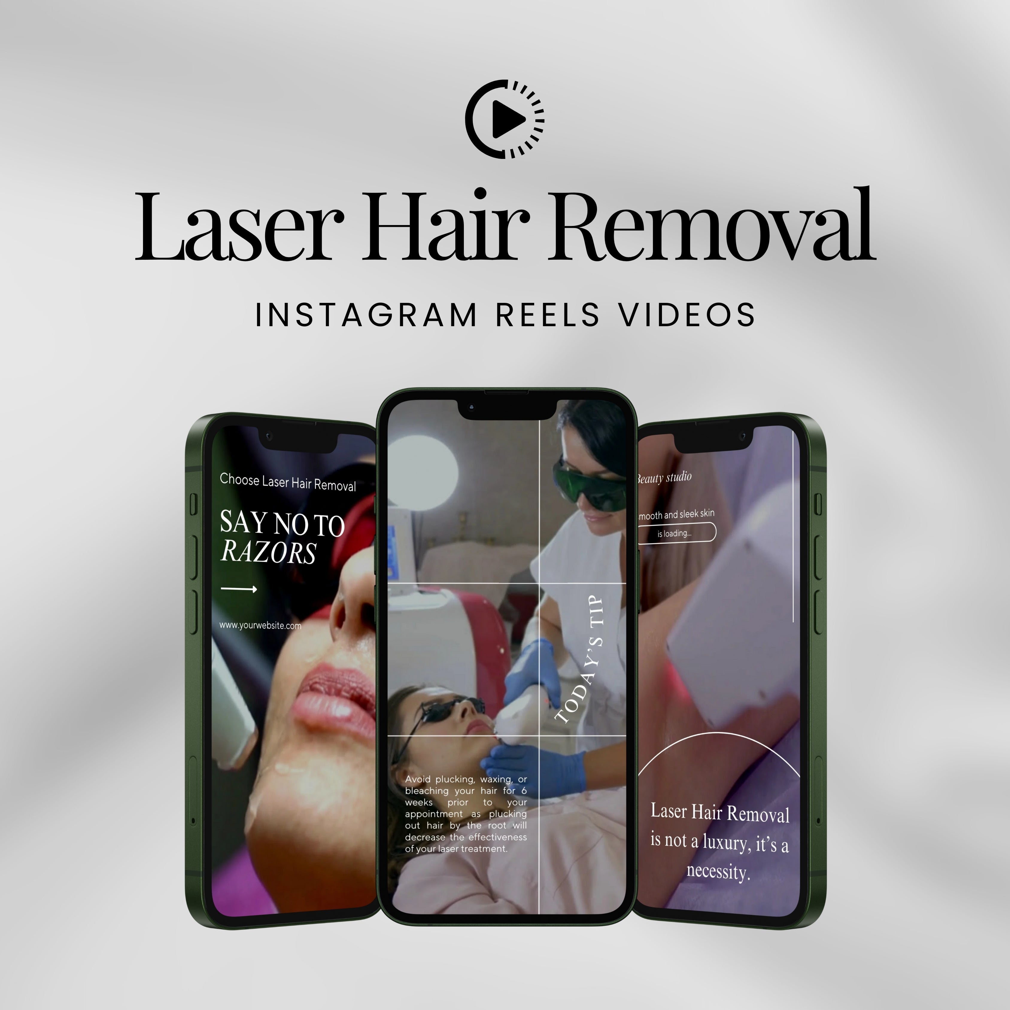 Laser Hair Removal Reels Videos OC TEMPLATES