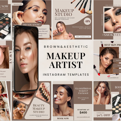 Brown Makeup Artist Instagram Templates