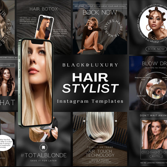 100 Black HairStylist Instagram Templates