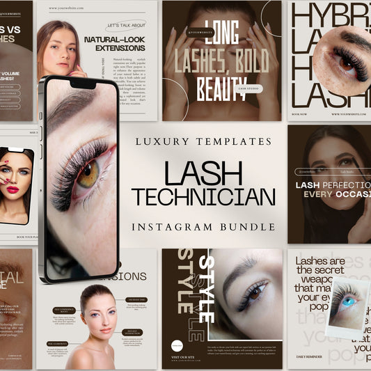 Lash Technician Instagram Template Bundle