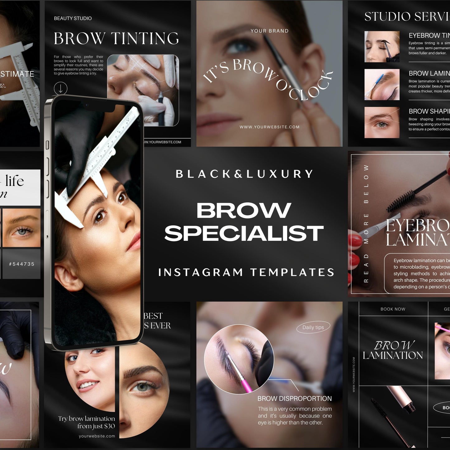 150 Black Brow Specialist Instagram Templates