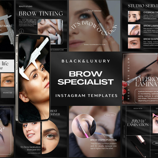 150 Instagram-Vorlagen für Black Brow Specialist