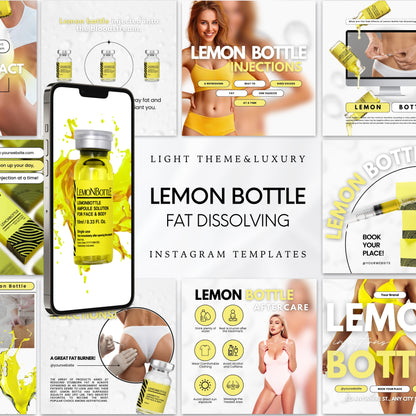 Lemon Bottle Instagram Templates White Theme