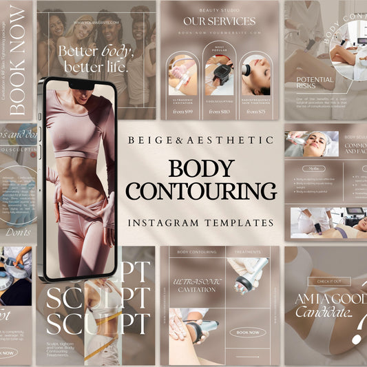 Beige Body Contouring Instagram Templates