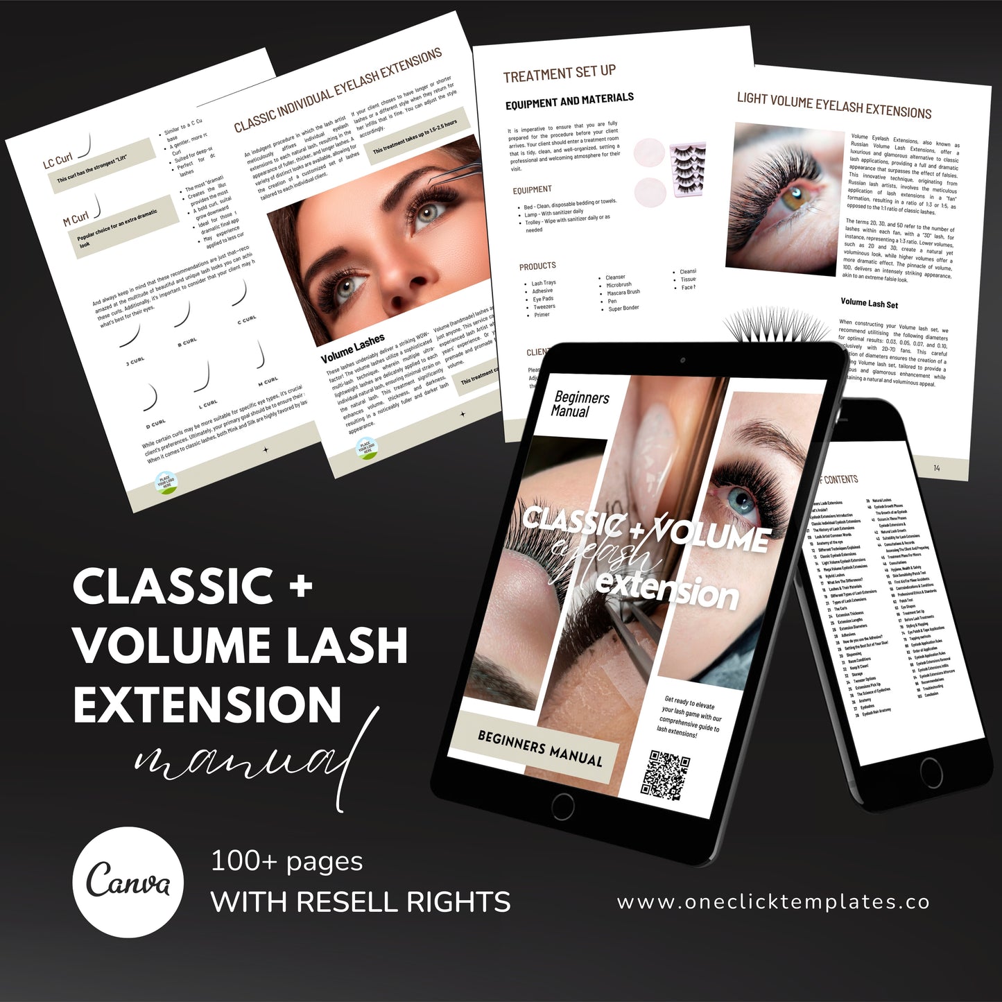 Classic/Volume Eyelash Extension Training Manual (with PRR)