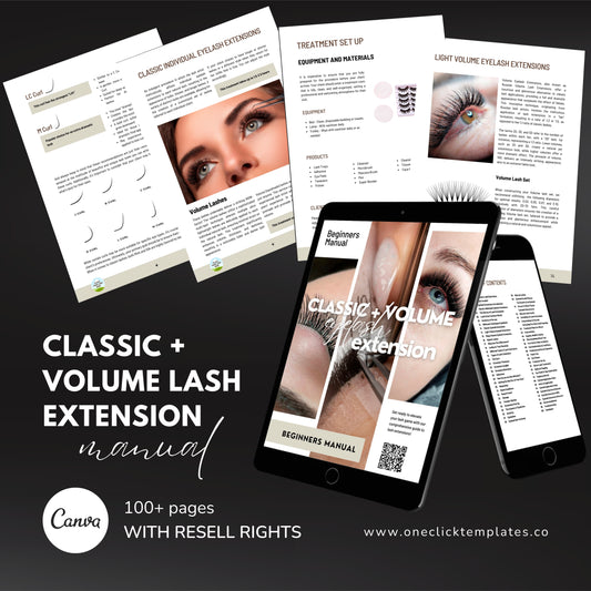 Classic/Volume Eyelash Extension Training Manual (with PRR)