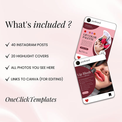 Pink Lip Blushing Instagram Templates