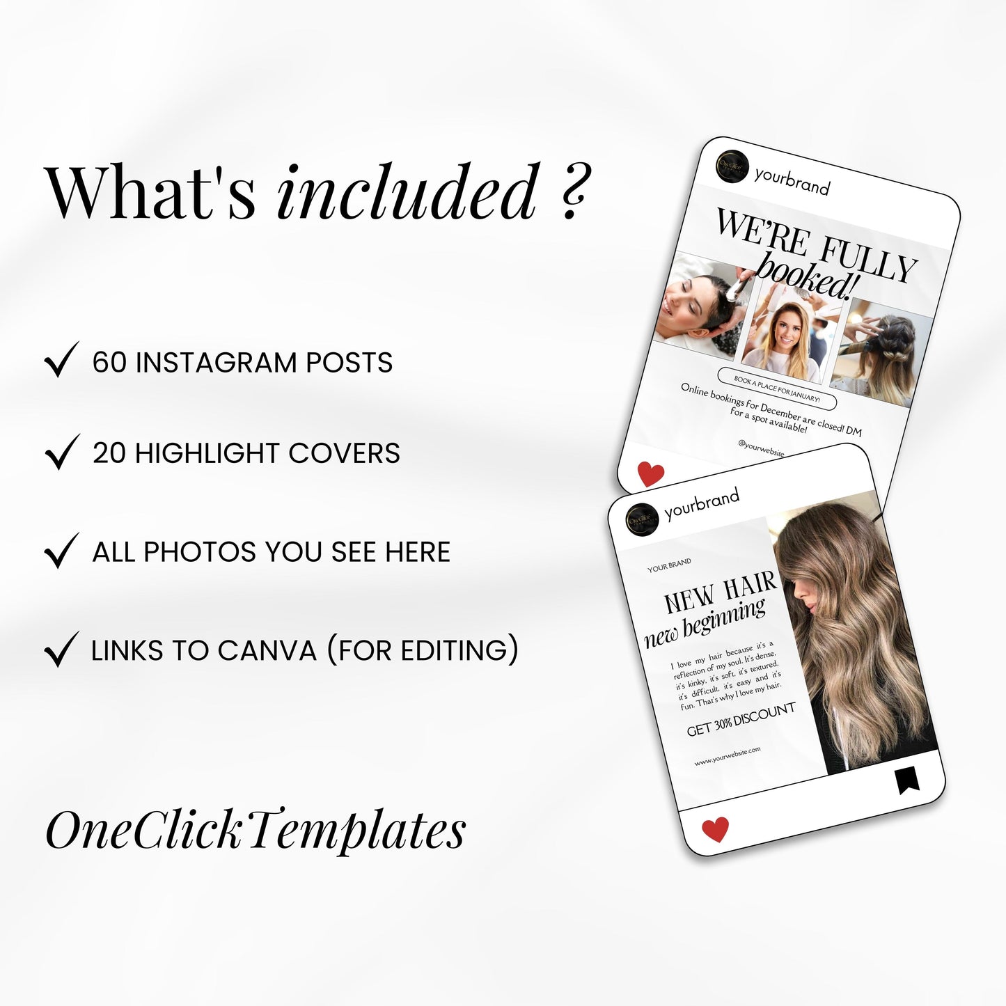 Hairstylist Light Instagram Templates