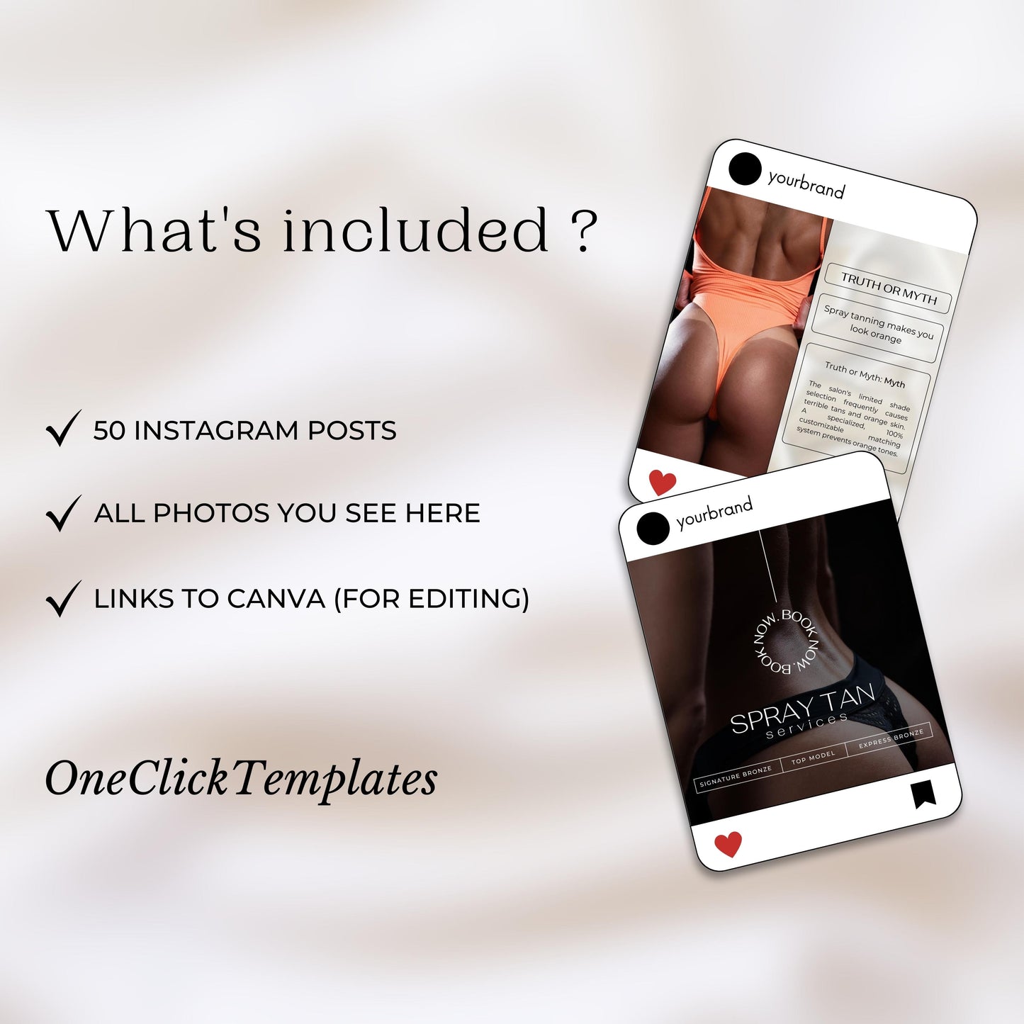 50 Spray Tan Instagram Templates