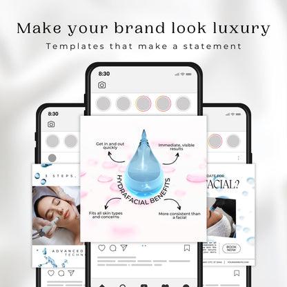 100 Hydrafacial Instagram Template Pack