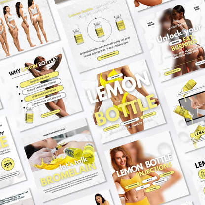 Lemon Bottle Instagram Templates White Theme