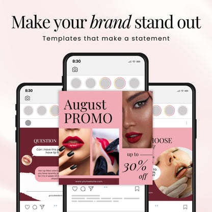 Pink Lip Blushing Instagram Templates