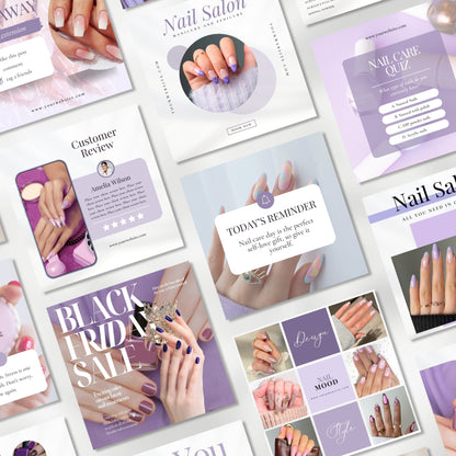 150 Purple Nail Technician Instagram Templates