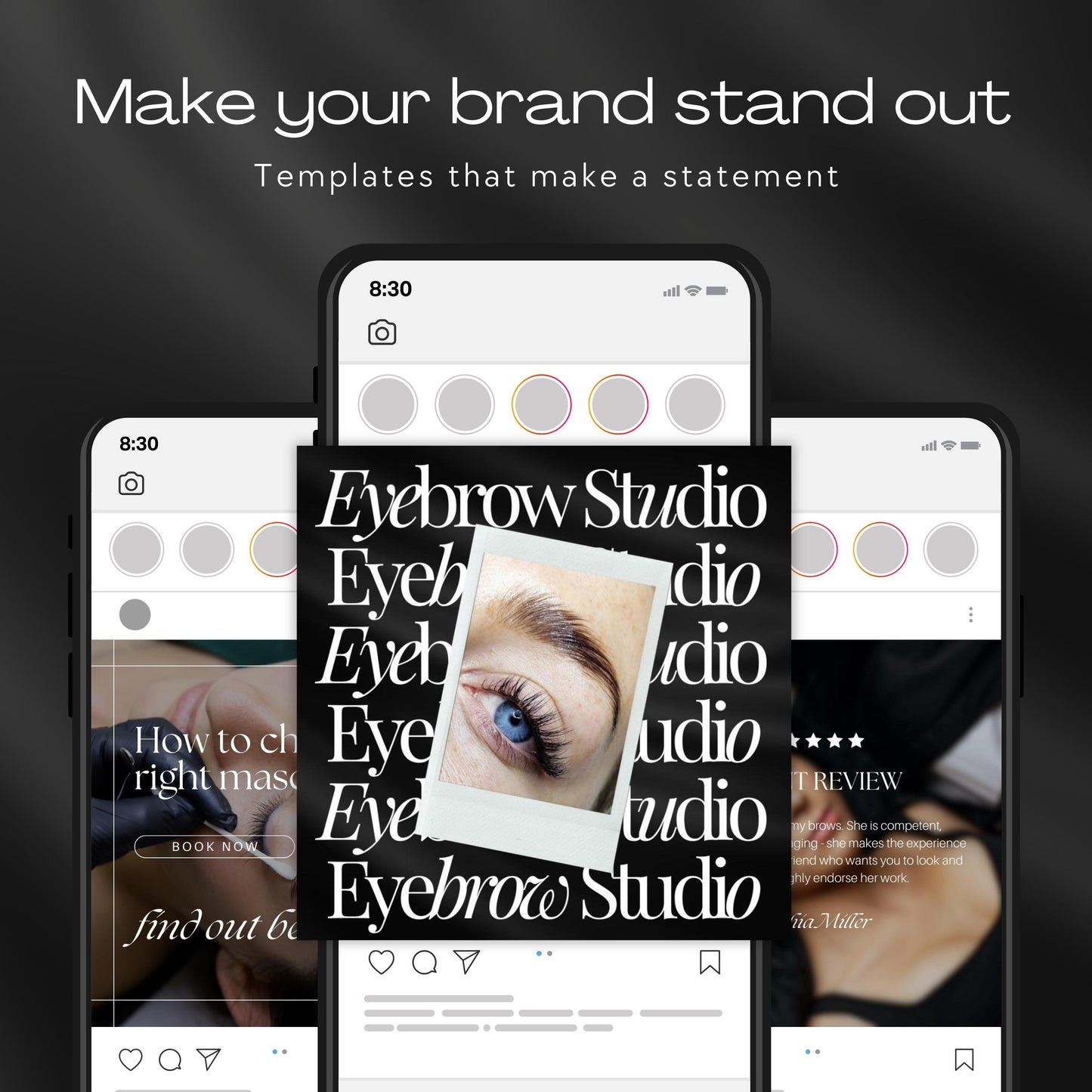 150 Black Brow Specialist Instagram Templates