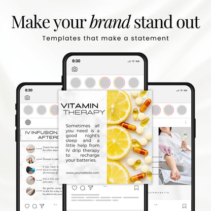 White IV Vitamin Therapy Instagram Templates