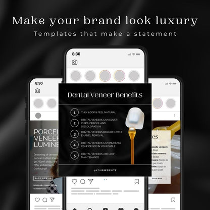 80 Instagram-Vorlagen für Zahnveneers