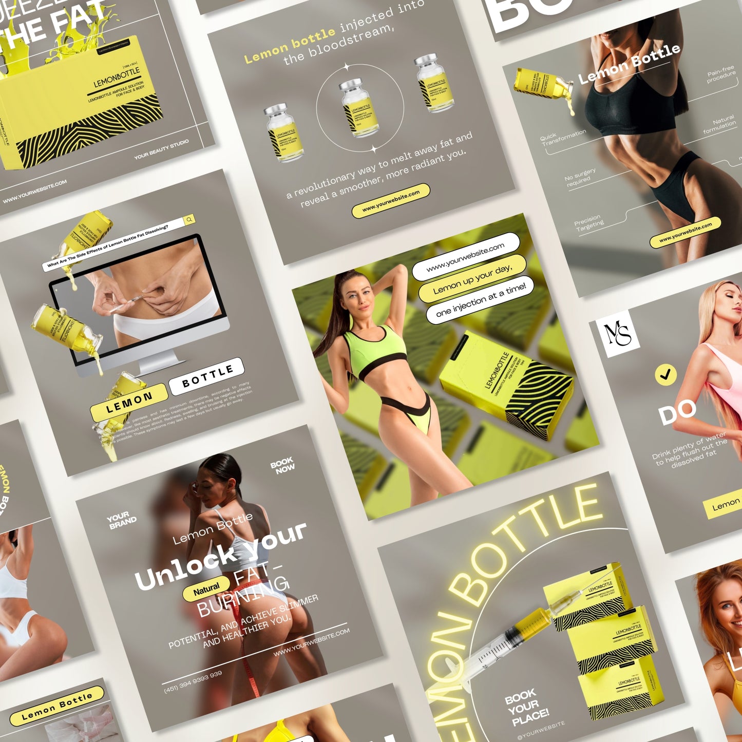 Lemon Bottle Instagram Templates