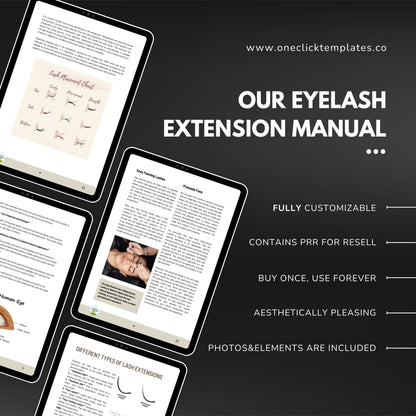 Classic/Volume Eyelash Extension Training Manual (with PRR)