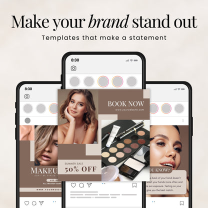 Brown Makeup Artist Instagram Templates