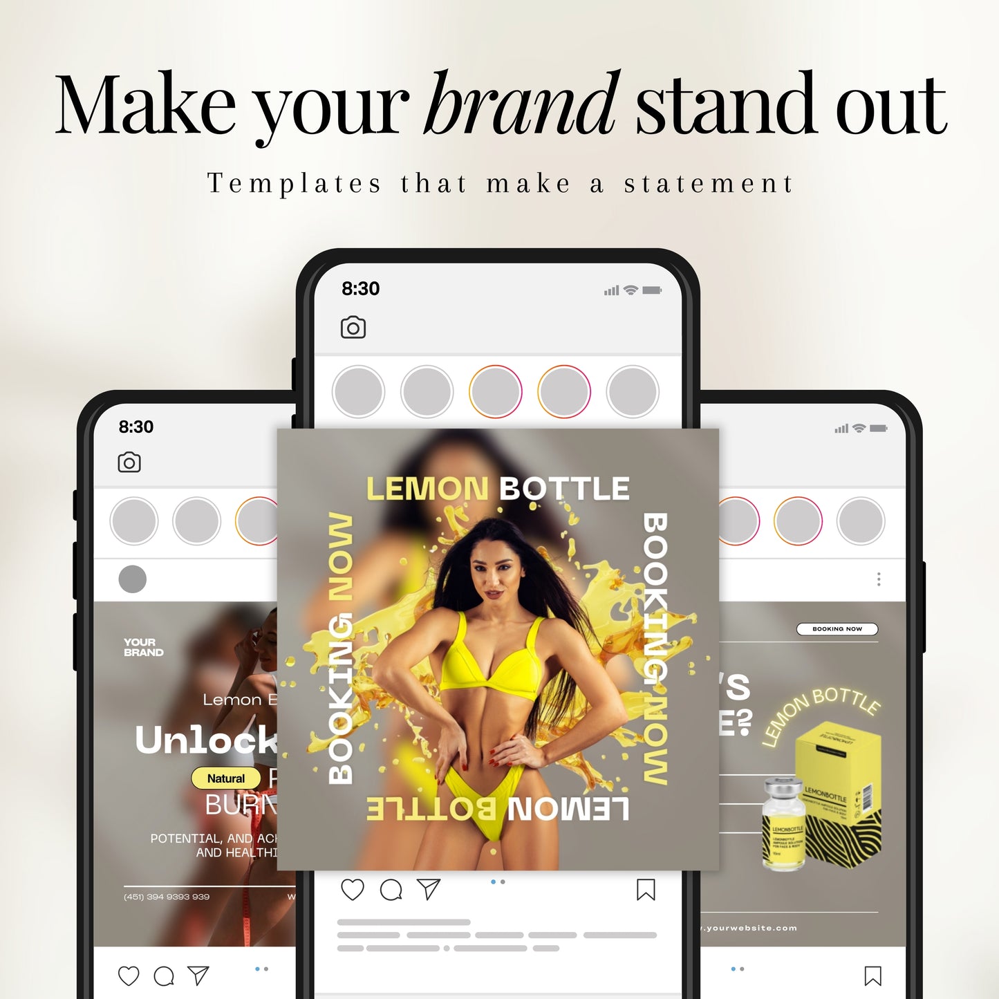 Lemon Bottle Instagram Templates