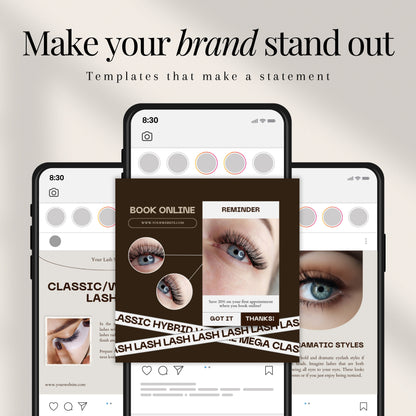 Lash Technician Instagram Template Bundle