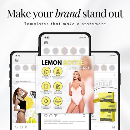 Lemon Bottle Instagram Templates White Theme