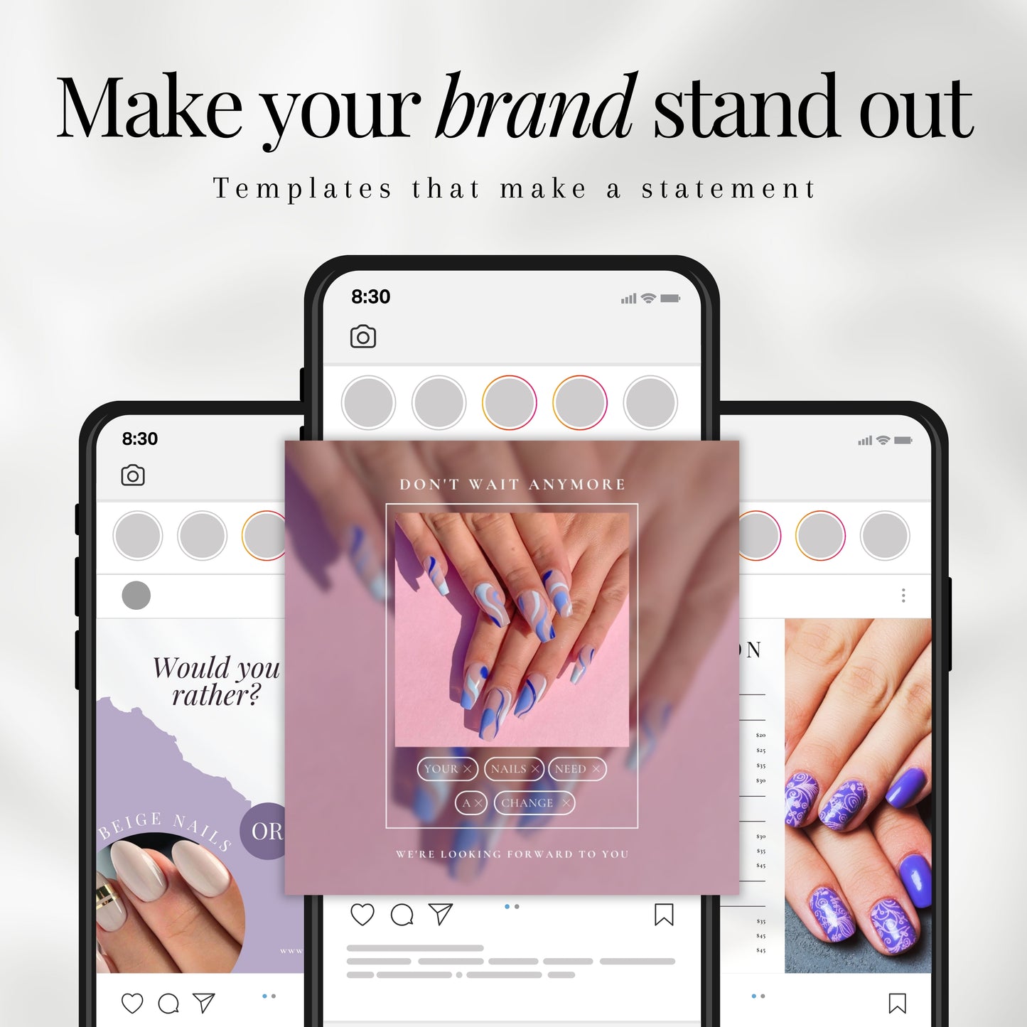 150 Purple Nail Technician Instagram Templates