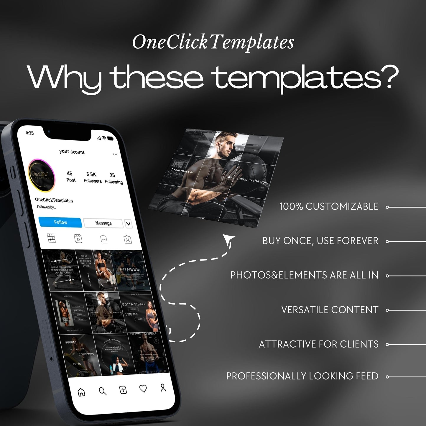 50 Fitness Coach Instagram Quote Templates