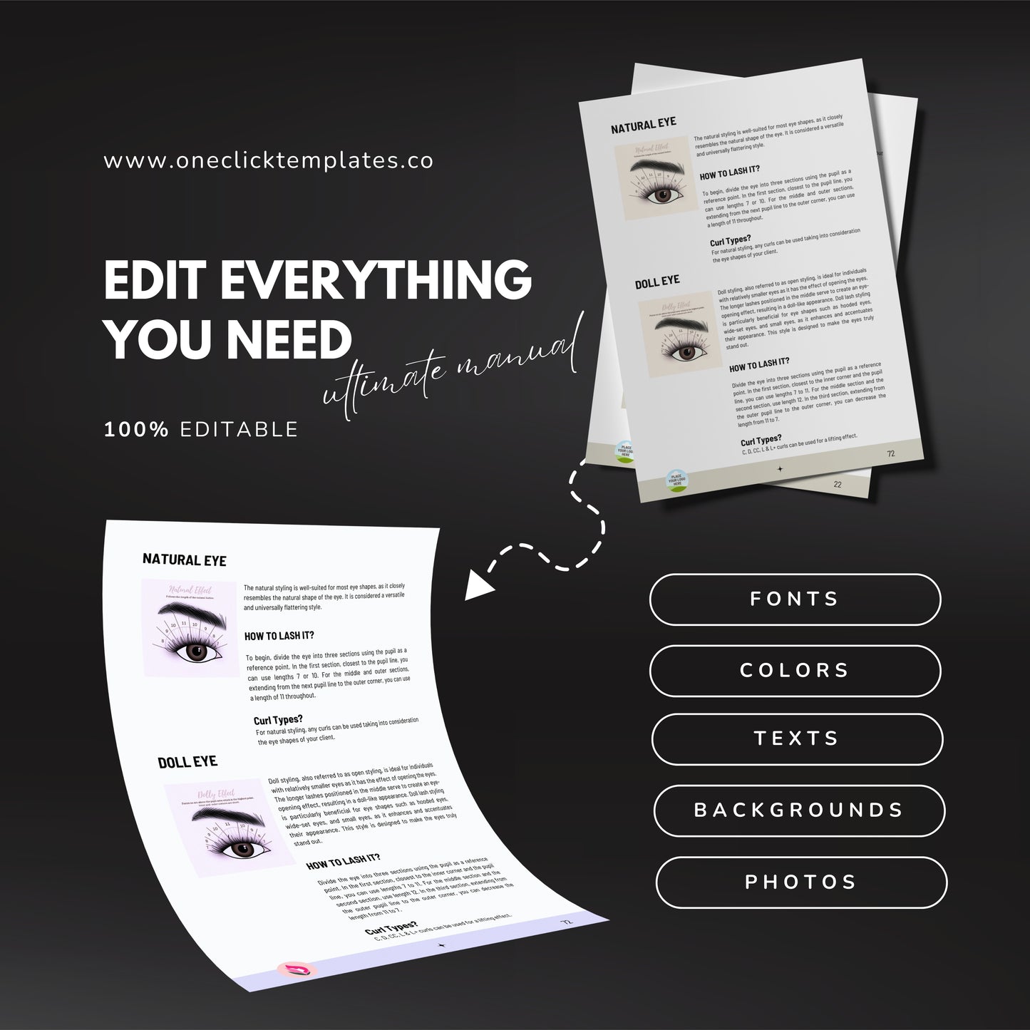 Classic/Volume Eyelash Extension Training Manual (with PRR)