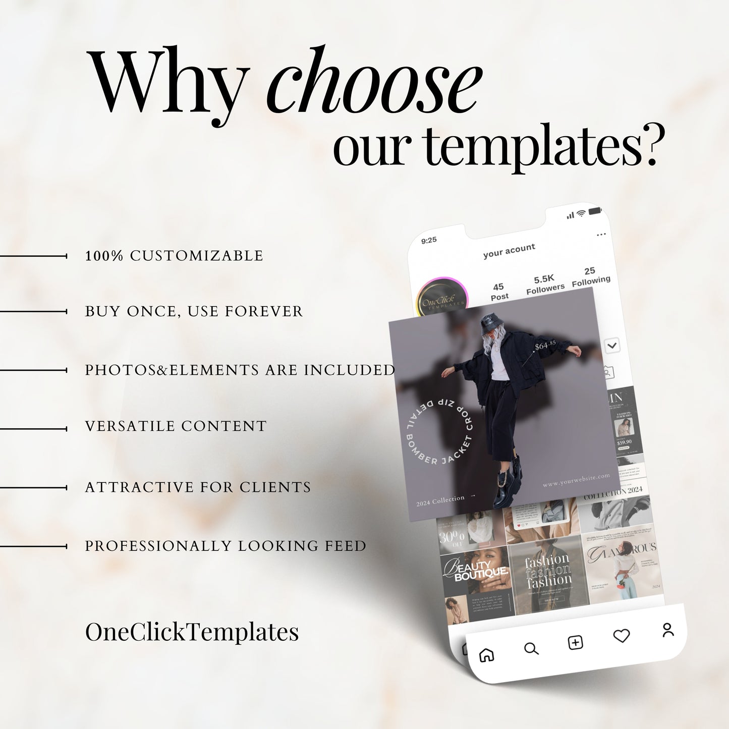 Fashion Instagram Templates | Posts | Stories | Highlights