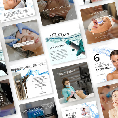 100 Hydrafacial Instagram Template Pack