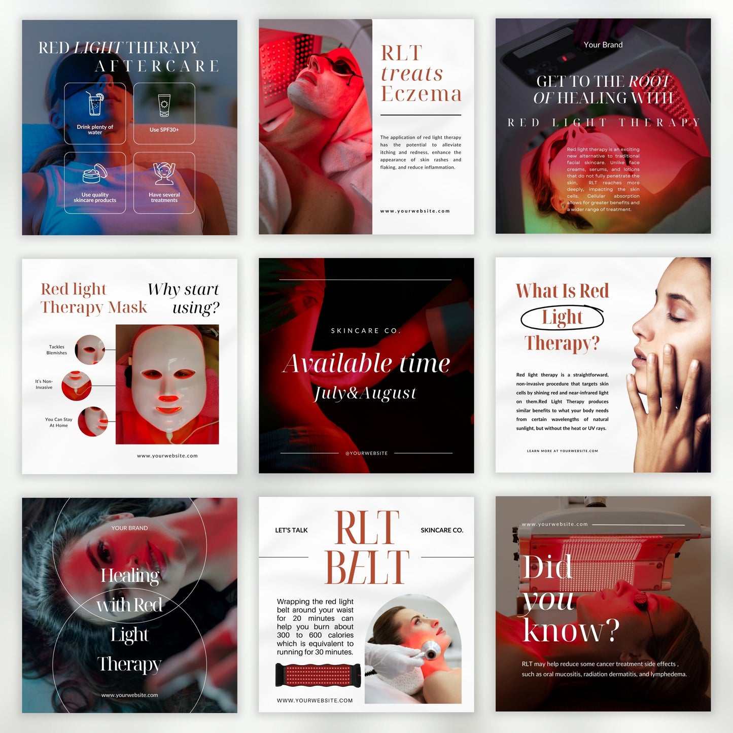 Red Light Therapy Instagram Templates