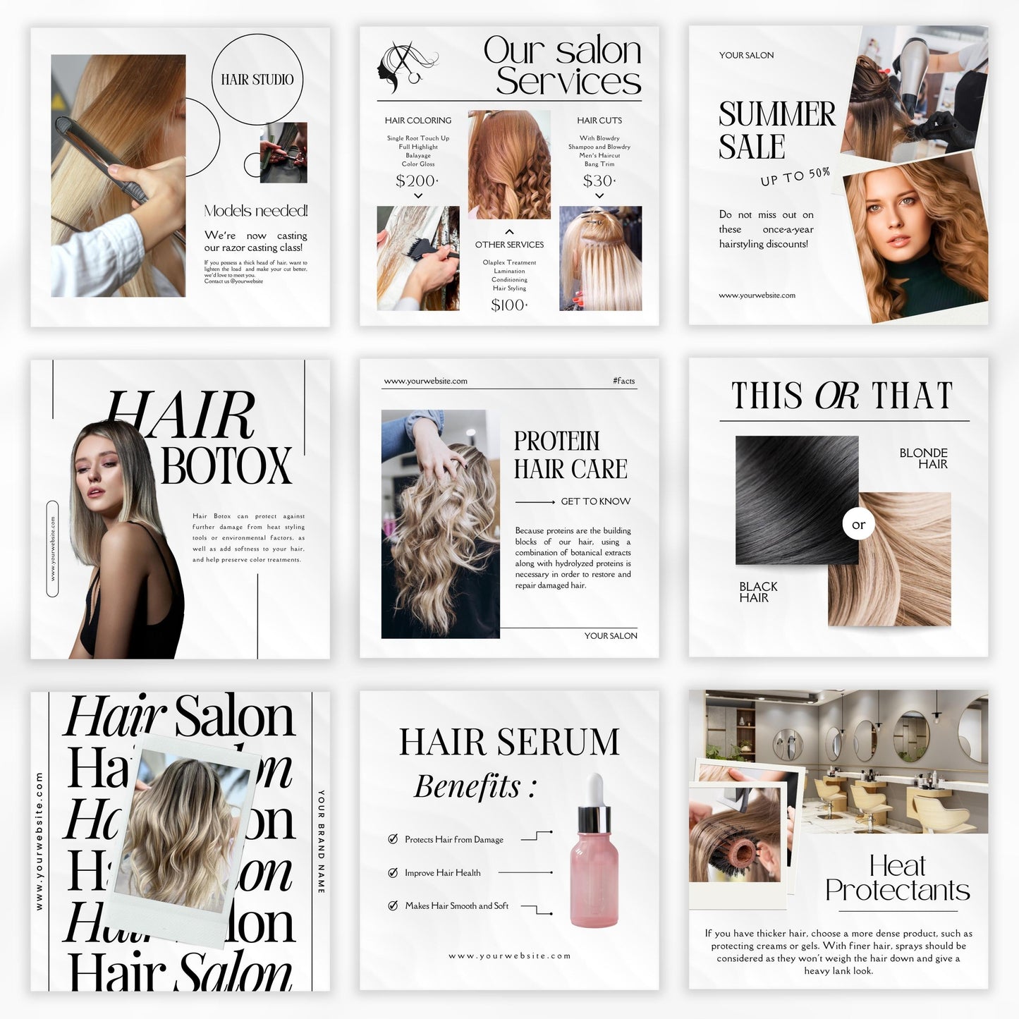 Hairstylist Light Instagram Templates