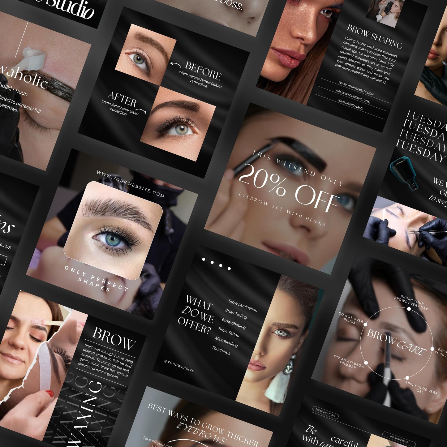 150 Black Brow Specialist Instagram Templates