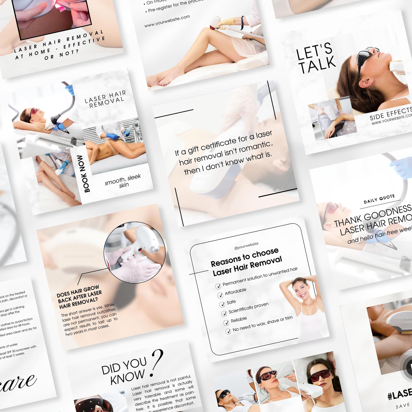 120 Light Laser Hair Removal Instagram Templates