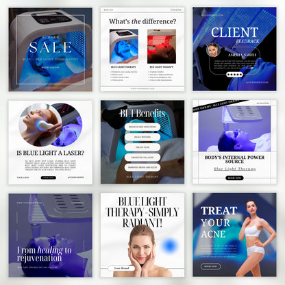 Blue Light Therapy Instagram Templates