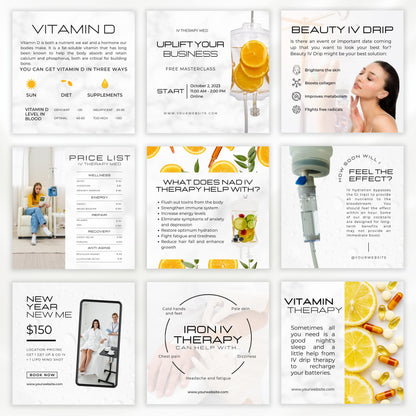 White IV Vitamin Therapy Instagram Templates