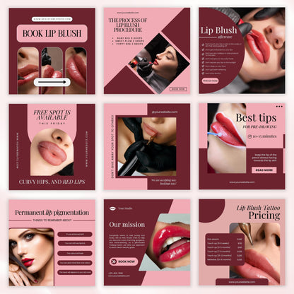 Pink Lip Blushing Instagram Templates