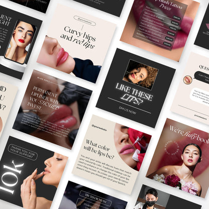 120 Lip Blush Tattoo Instagram Templates