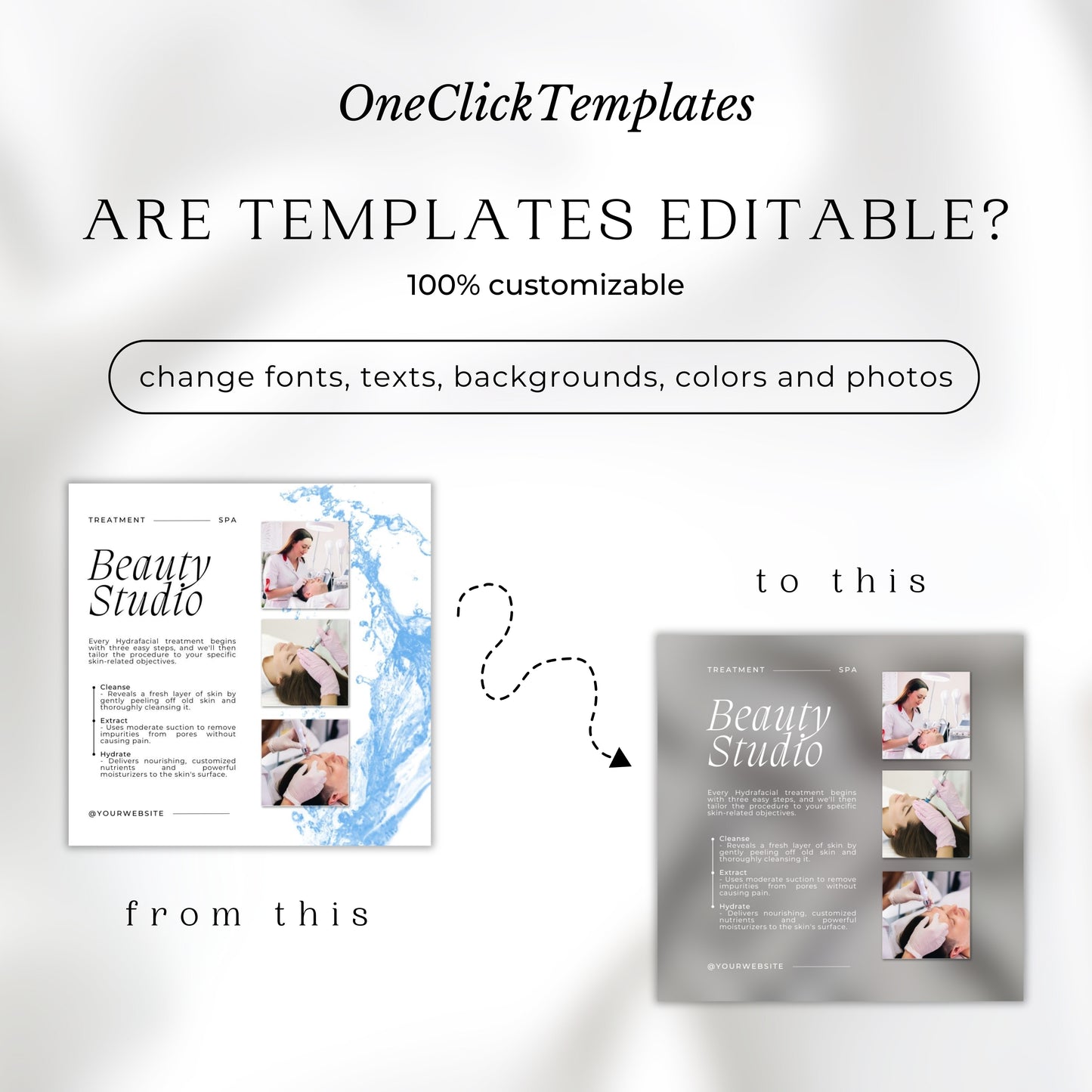 100 Hydrafacial Instagram Template Pack