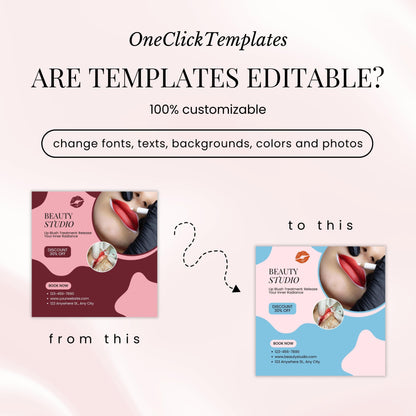 Pink Lip Blushing Instagram Templates