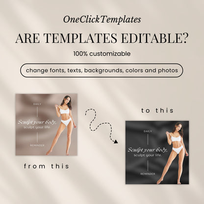 Beige Body Contouring Instagram Templates