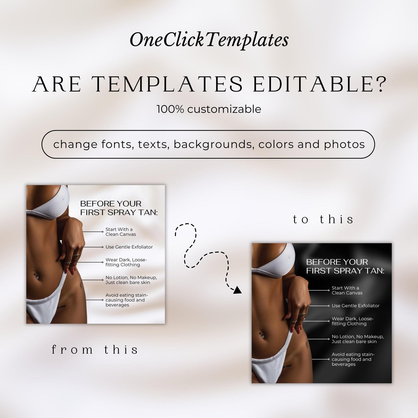 50 Spray Tan Instagram Templates