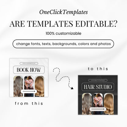 Hairstylist Light Instagram Templates