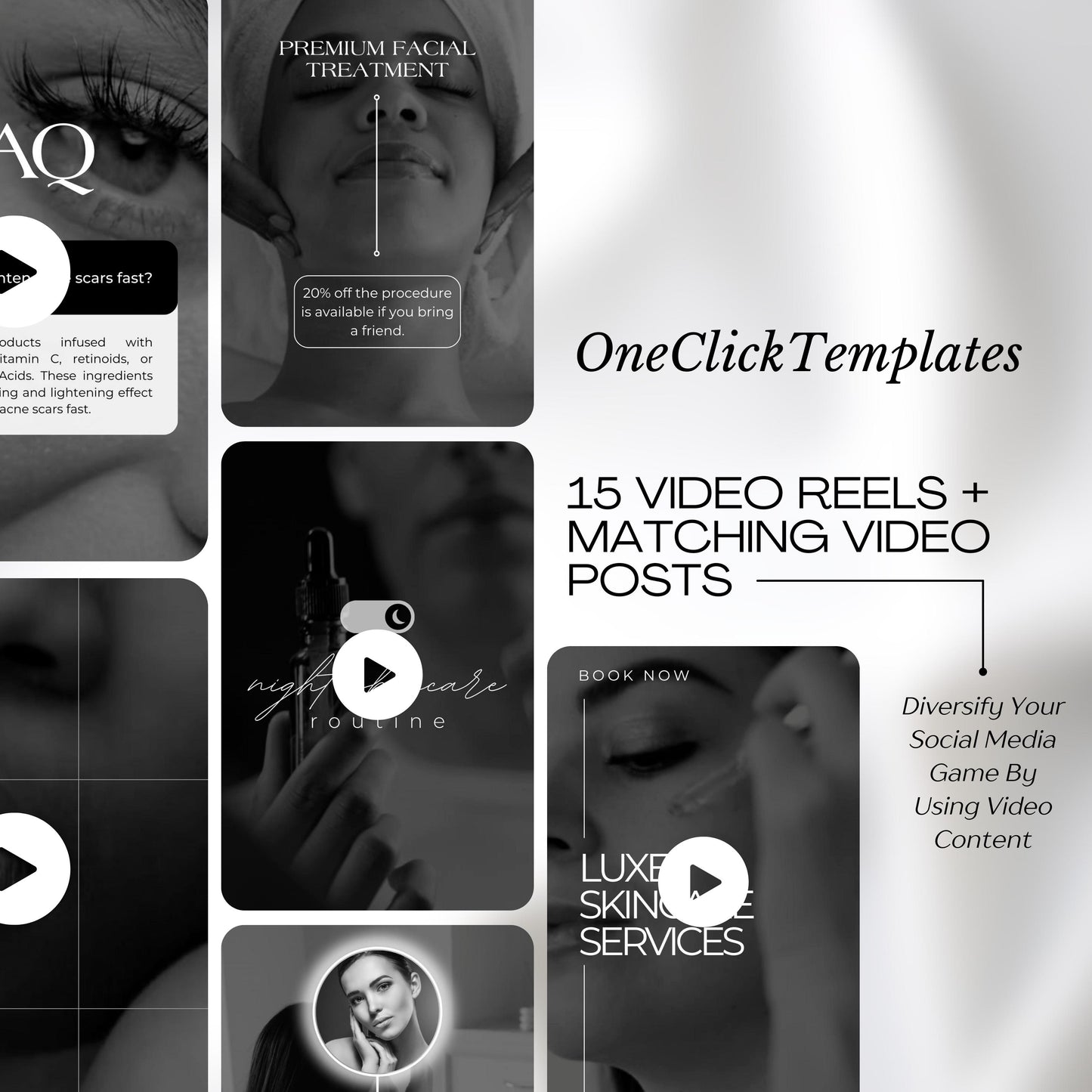 150 BW Skincare Instagram Templates