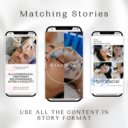 100 Hydrafacial Instagram Template Pack